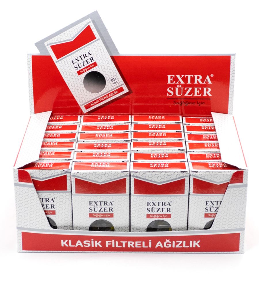 Extra Süzer Klasik filtreli sigara ağızlığı 24 kutuluk satış standı